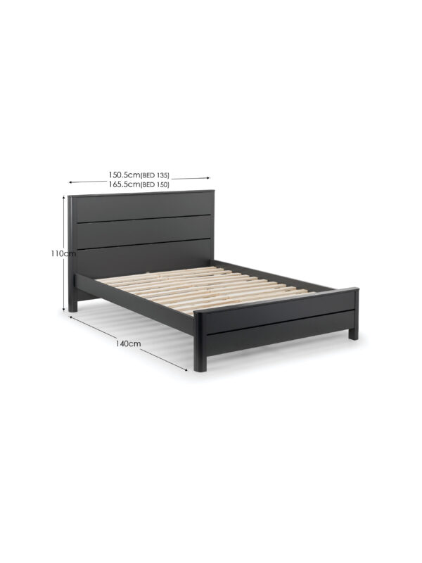 Chloe 135cm Double Grey Bed - Image 8