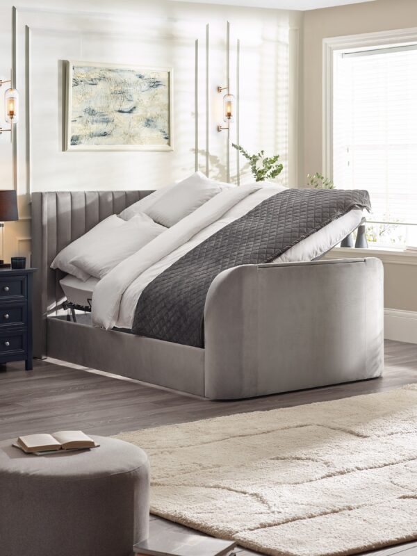 Clara Upholstered TV Ottoman Storage Bed - Image 2