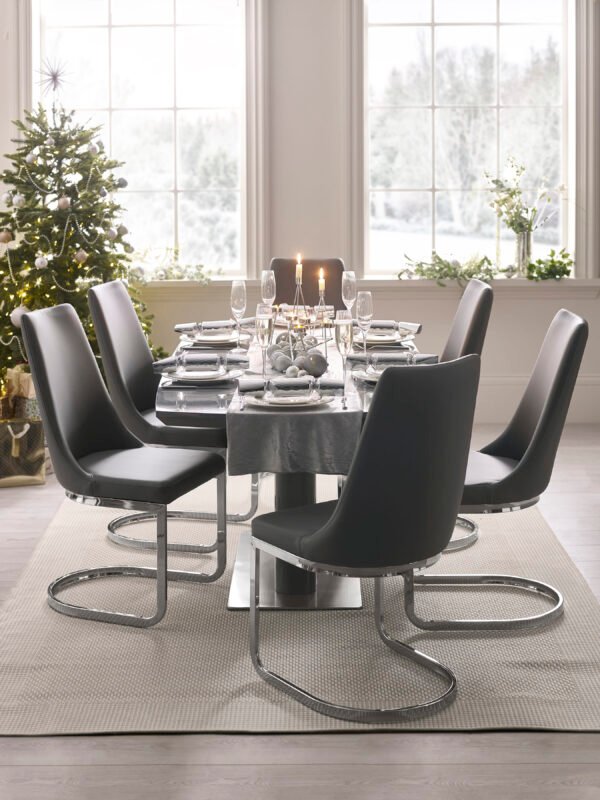 Set Of 2 Como Cantilever Dining Chairs - Image 8