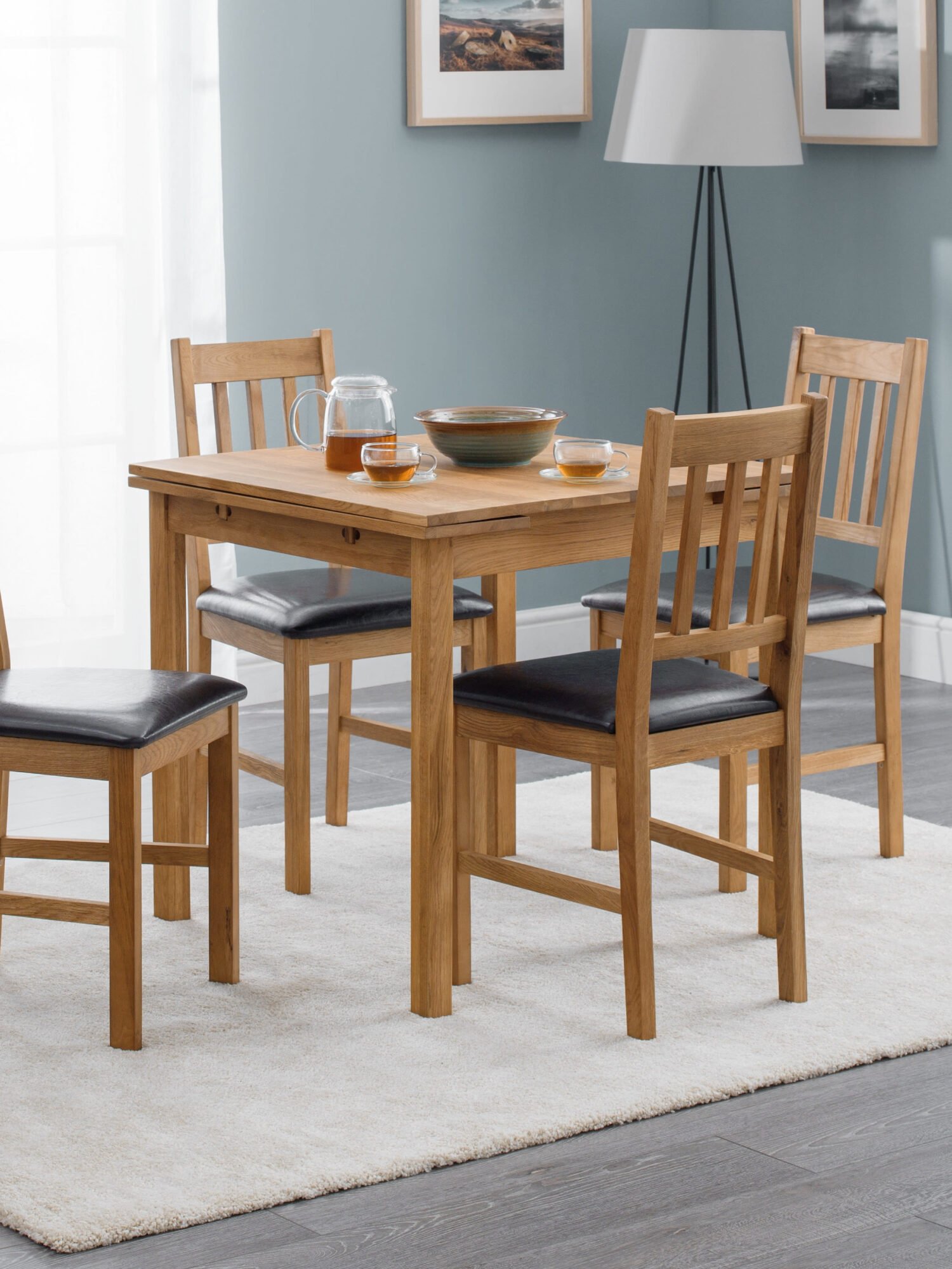COX012_1 Coxmoor 4 Seater Extending Dining Table – Oak