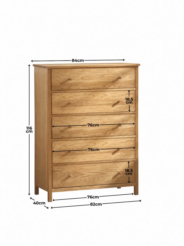 Coxmoor 5 Drawer Tall Chest - Image 6