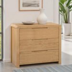 Curve 3 Drawer Chest – Oak