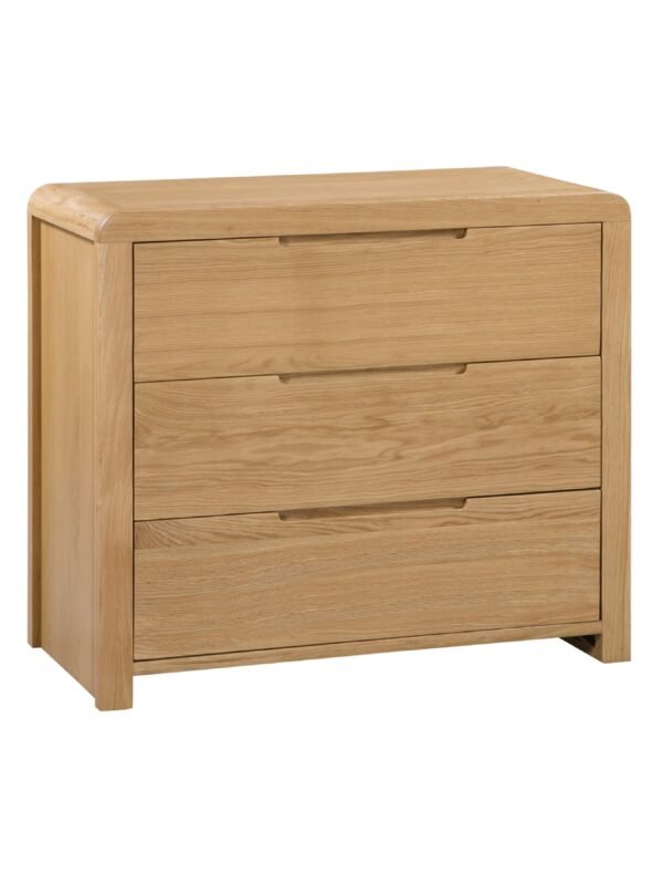 Curve 3 Drawer Chest - Oak - Image 2