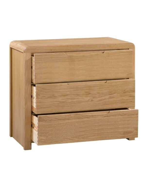 Curve 3 Drawer Chest - Oak - Image 3