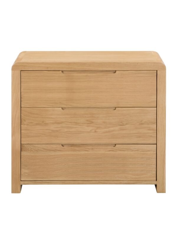 Curve 3 Drawer Chest - Oak - Image 4