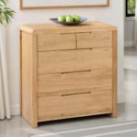 Curve 5 Drawer Chest (3+2) – Oak