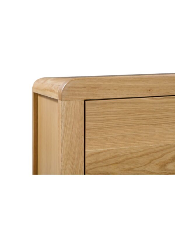 Curve 6 Drawer Wide Chest - Oak - Image 8
