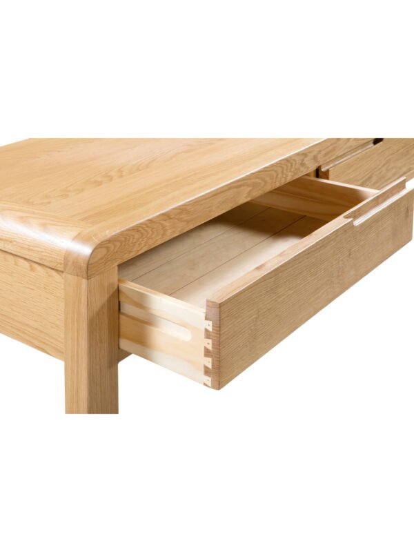 Curve 2 Drawer Dressing Table with Stool Set - Oak - Image 4