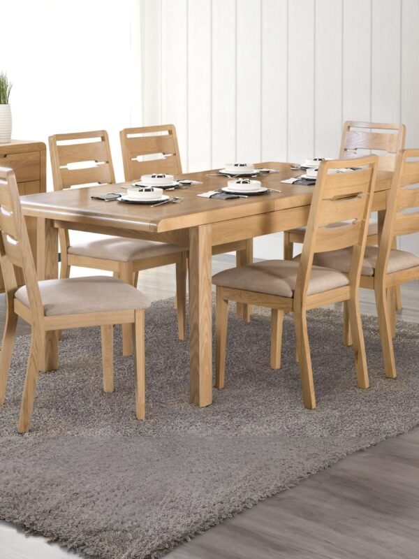 Curve 6 Seater Extending Dining Table – Oak