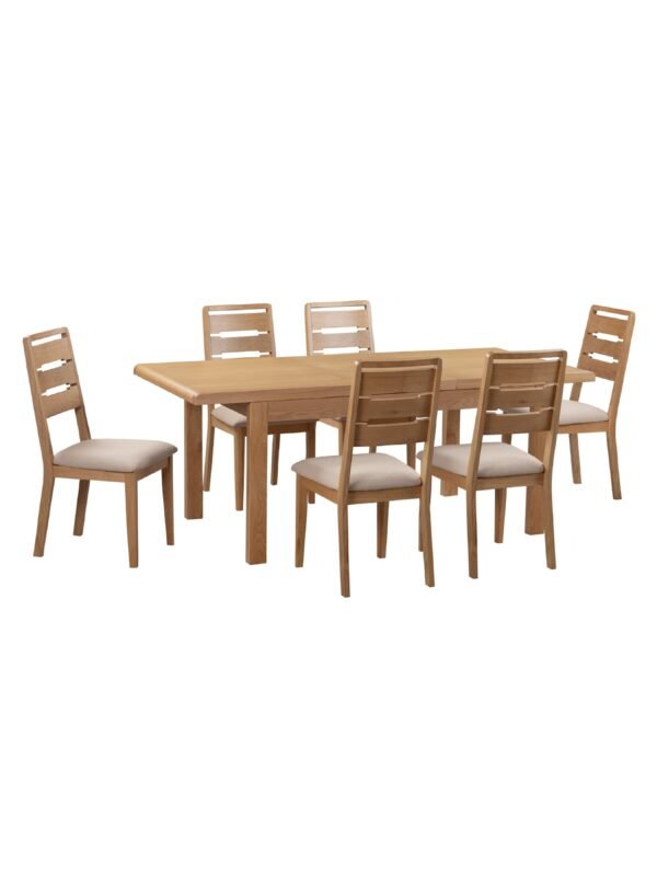 Curve 6 Seater Extending Dining Table - Oak - Image 8