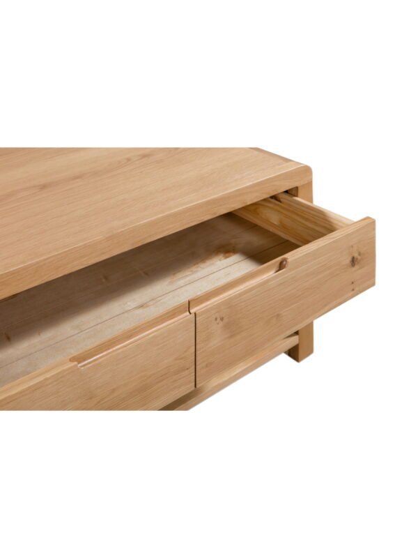 Curve 1 Drawer Coffee Table - Oak - Image 5