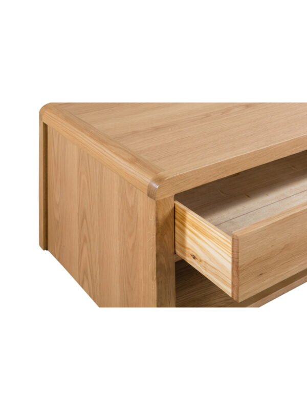 Curve 1 Drawer Coffee Table - Oak - Image 6