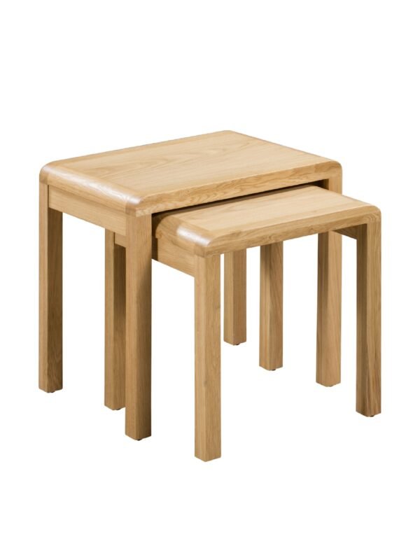 Curve Nest of 2 Tables - Oak - Image 2