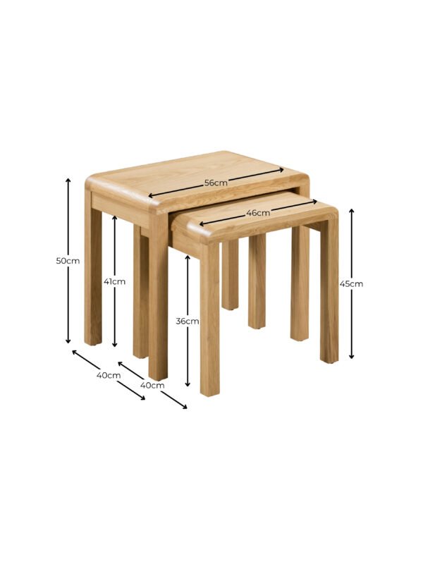Curve Nest of 2 Tables - Oak - Image 6