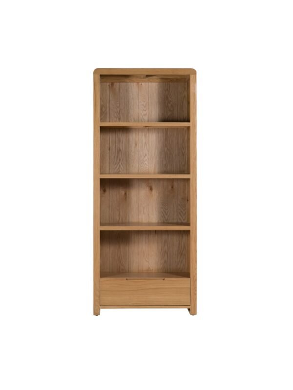 Curve 1 Drawer Tall Bookcase - Oak - Image 4