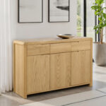 Curve 3 Door 3 Drawer Sideboard - Oak