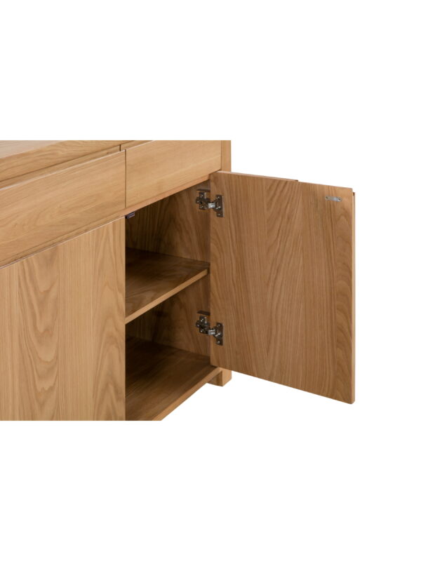 Curve 3 Door 3 Drawer Sideboard - Oak - Image 6