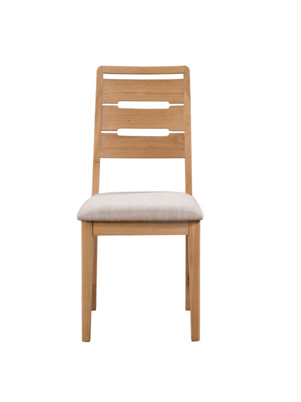 Curve Dining Chairs (Set of 2) – Oak/Cream Linen - Image 4