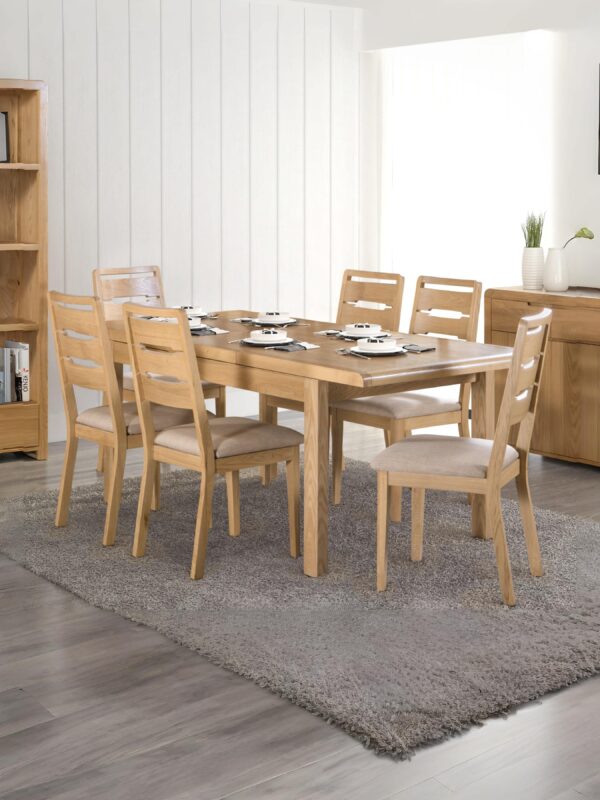 Curve Dining Chairs (Set of 2) – Oak/Cream Linen - Image 6