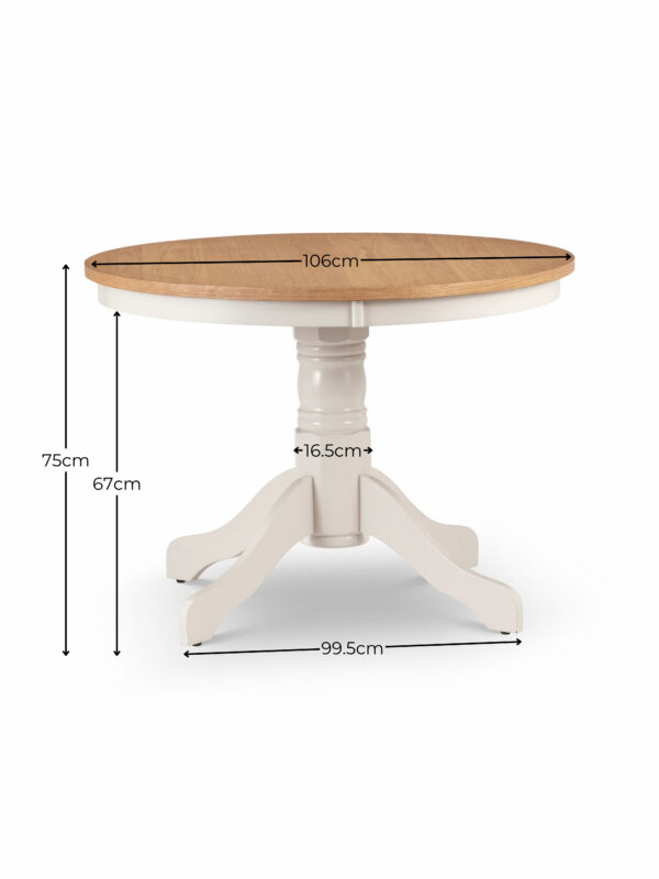 Davenport Round 4 Seater Dining Table - Image 3