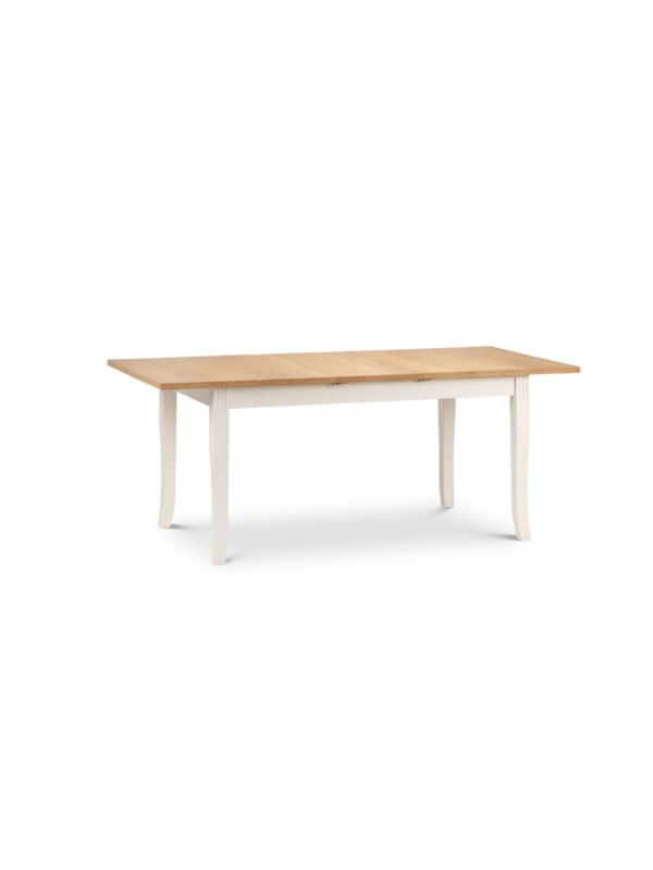 Davenport 6 Seater Extending Dining Table - Ivory/Oak Effect - Image 2