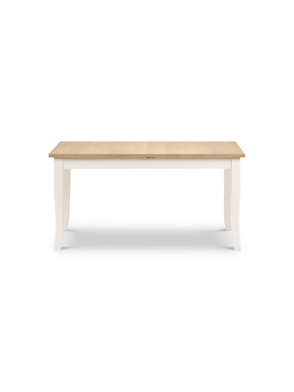 Davenport 6 Seater Extending Dining Table - Ivory/Oak Effect - Image 3