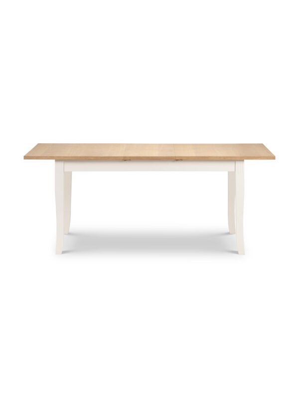 Davenport 6 Seater Extending Dining Table - Ivory/Oak Effect - Image 4