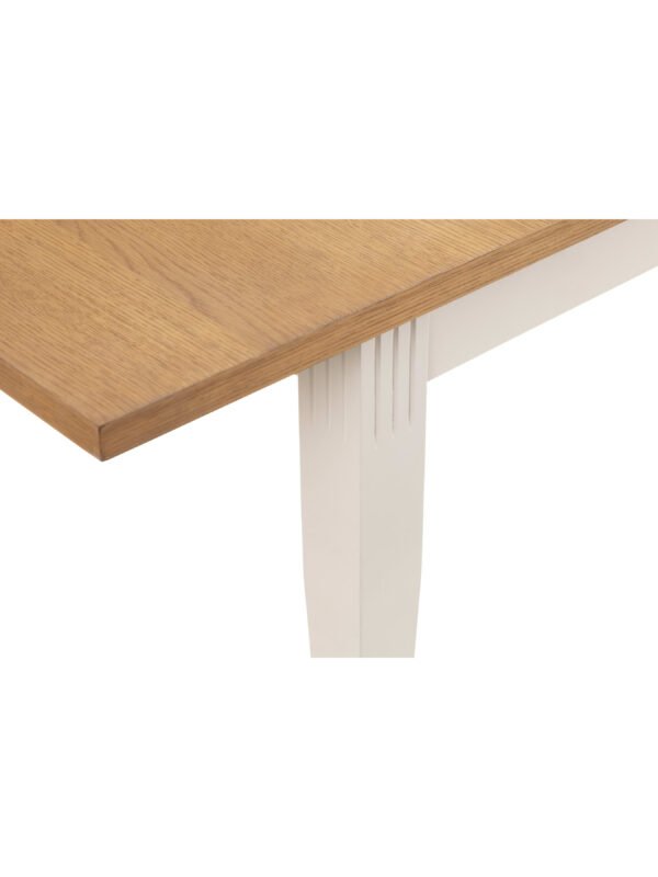 Davenport 6 Seater Extending Dining Table - Ivory/Oak Effect - Image 6