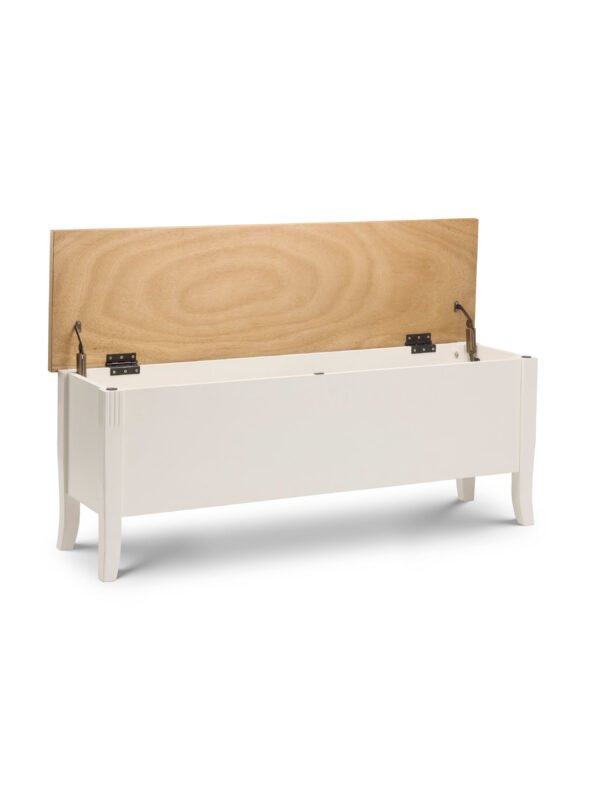Davenport 2 Seater Storage Bench - Ivory/Oak Effect - Image 4