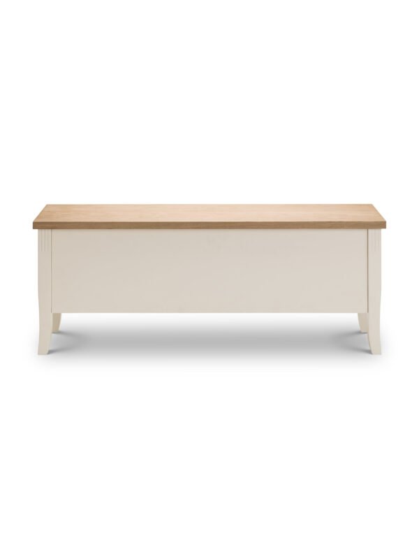 Davenport 2 Seater Storage Bench - Ivory/Oak Effect - Image 5