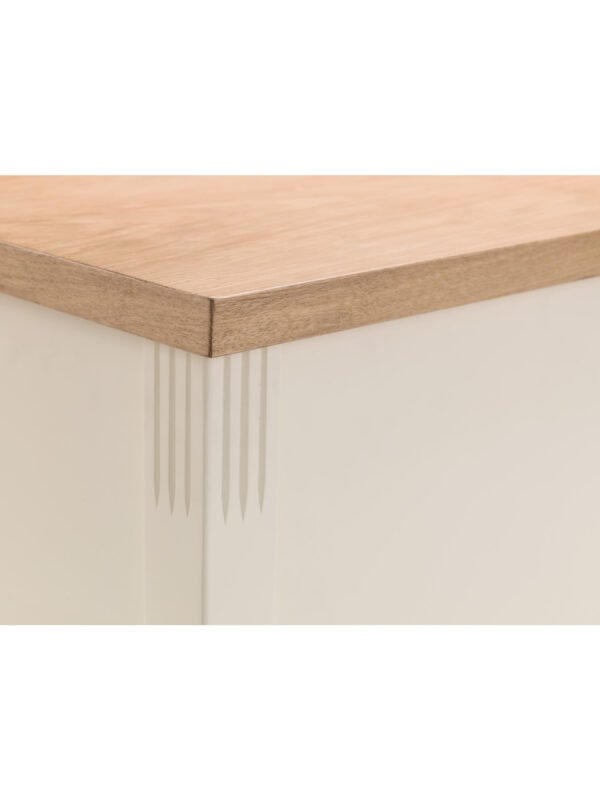 Davenport 2 Seater Storage Bench - Ivory/Oak Effect - Image 6