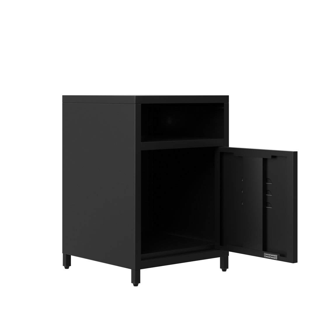 Dillon_Open_Angle Dillon Black Bedside Cabinet