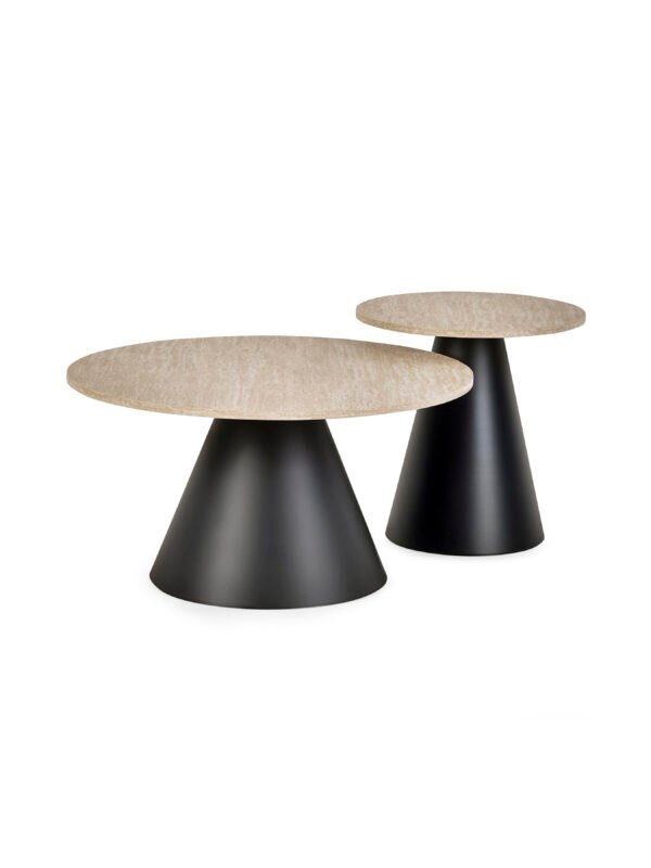 Elgon Travertine Effect Coffee and Lamp Table Set - Image 2