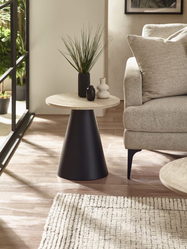 Elgon Travertine Effect Coffee and Lamp Table Set - Image 4