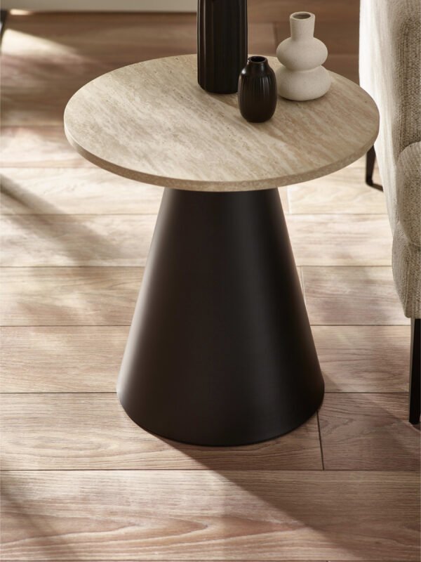 Elgon Travertine Effect Coffee and Lamp Table Set - Image 5