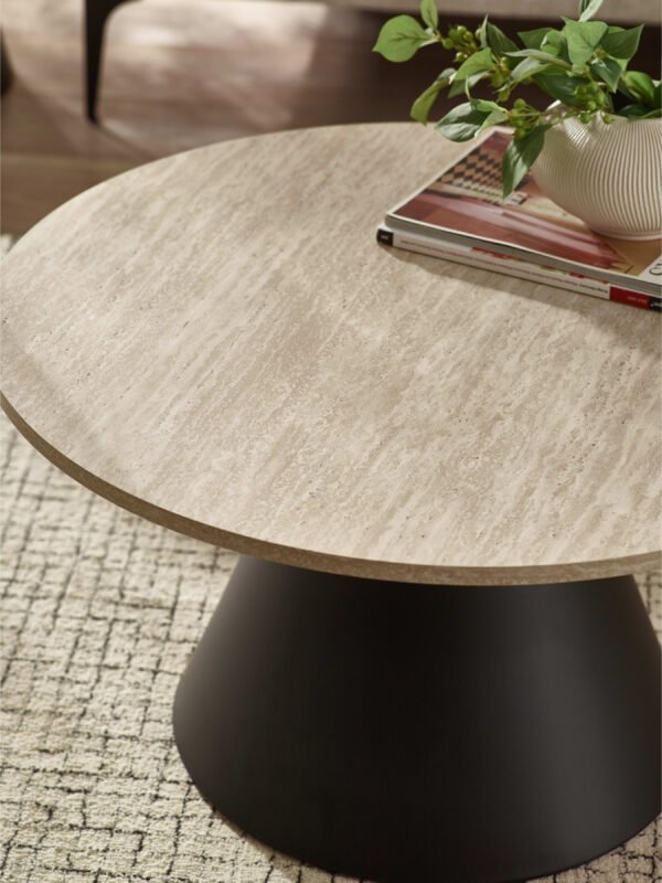 Elgon Travertine Effect Coffee and Lamp Table Set - Image 8