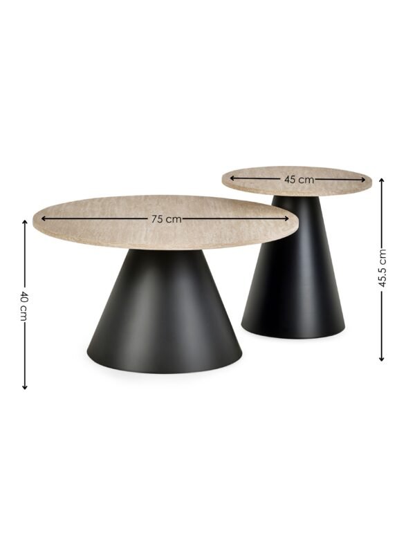 Elgon Travertine Effect Coffee and Lamp Table Set - Image 9
