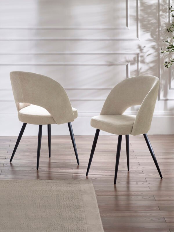 Ella Curved Back Upholstered Dining Chair (Set of 2)