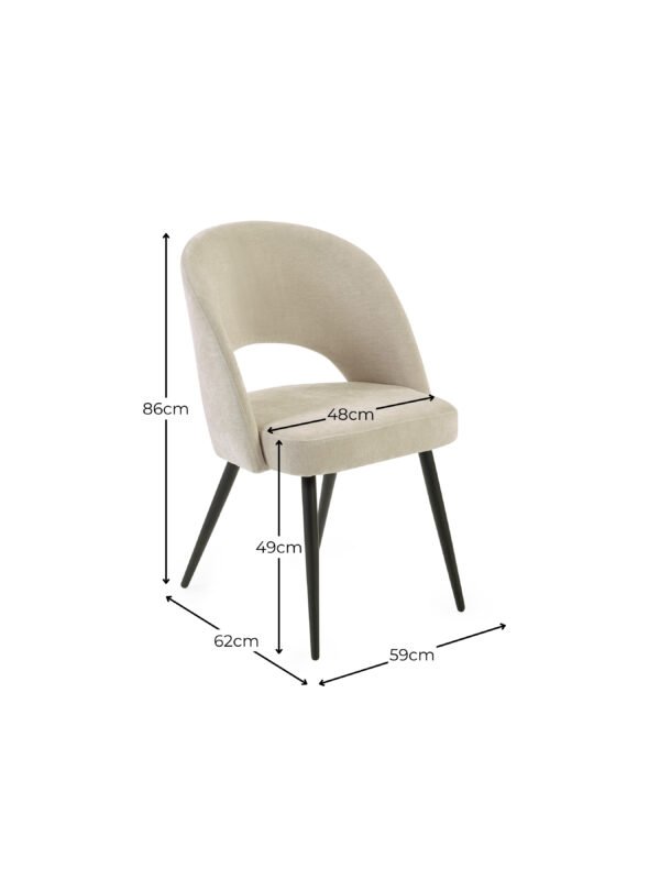 Ella Curved Back Upholstered Dining Chair (Set of 2) - Image 8