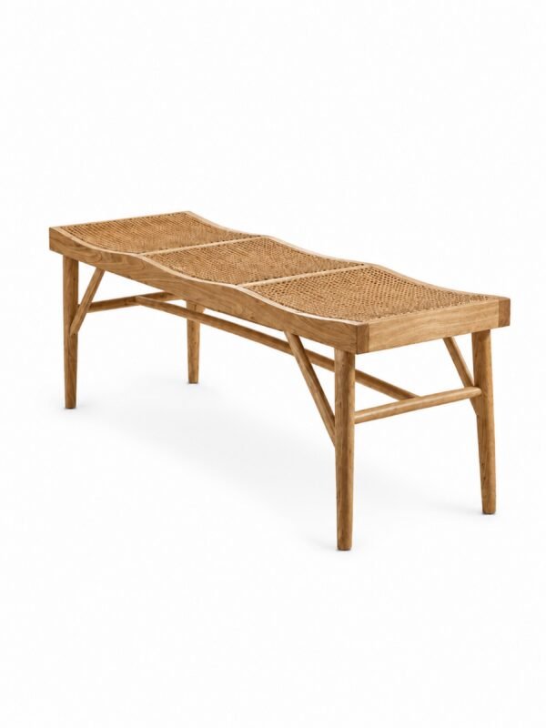 Elodie Rattan Bench - Natural Solid Ash - Image 2