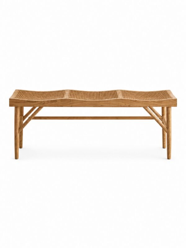 Elodie Rattan Bench - Natural Solid Ash - Image 3