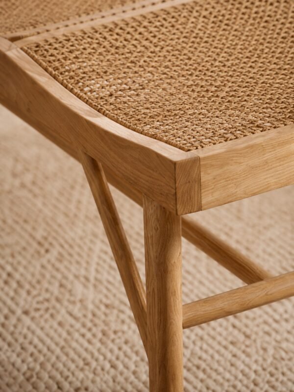 Elodie Rattan Bench - Natural Solid Ash - Image 5