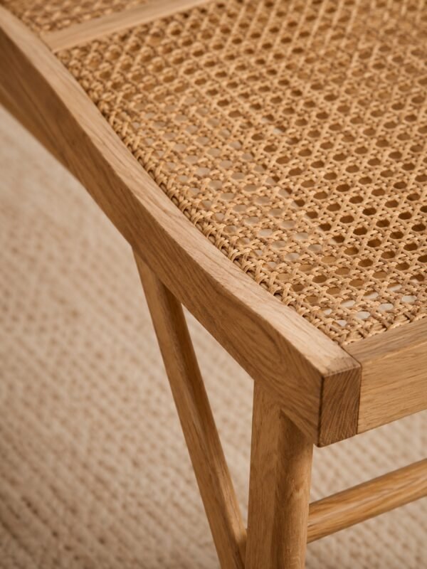 Elodie Rattan Bench - Natural Solid Ash - Image 6
