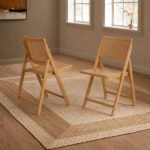 Elodie Folding Rattan Chair (Set of 2) – Natural Solid Ash