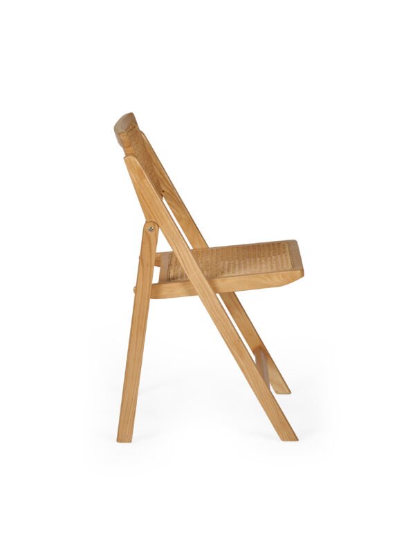 Elodie Folding Rattan Chair (Set of 2) - Natural Solid Ash - Image 10