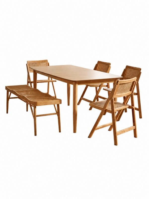 Elodie Folding Rattan Chair (Set of 2) - Natural Solid Ash - Image 12