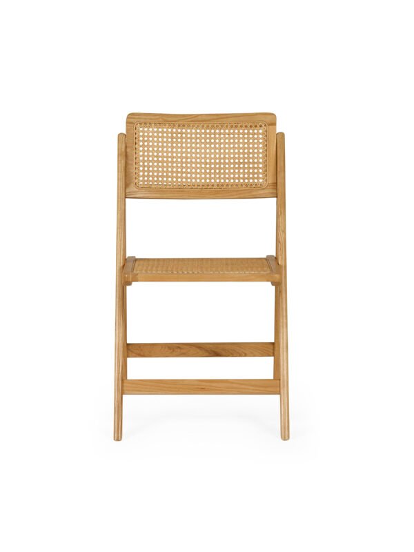 Elodie Folding Rattan Chair (Set of 2) - Natural Solid Ash - Image 5