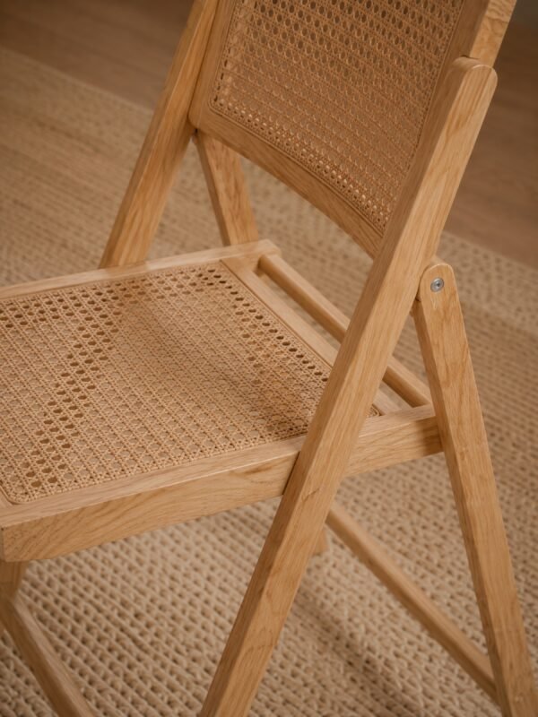 Elodie Folding Rattan Chair (Set of 2) - Natural Solid Ash - Image 7