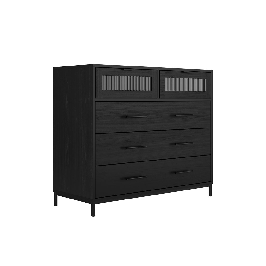 Edison_5DoorChest_Angle_Black_V1 Edison Black Chest of Drawers