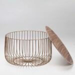 Enzo Oak & Gold Side Table - Image 3